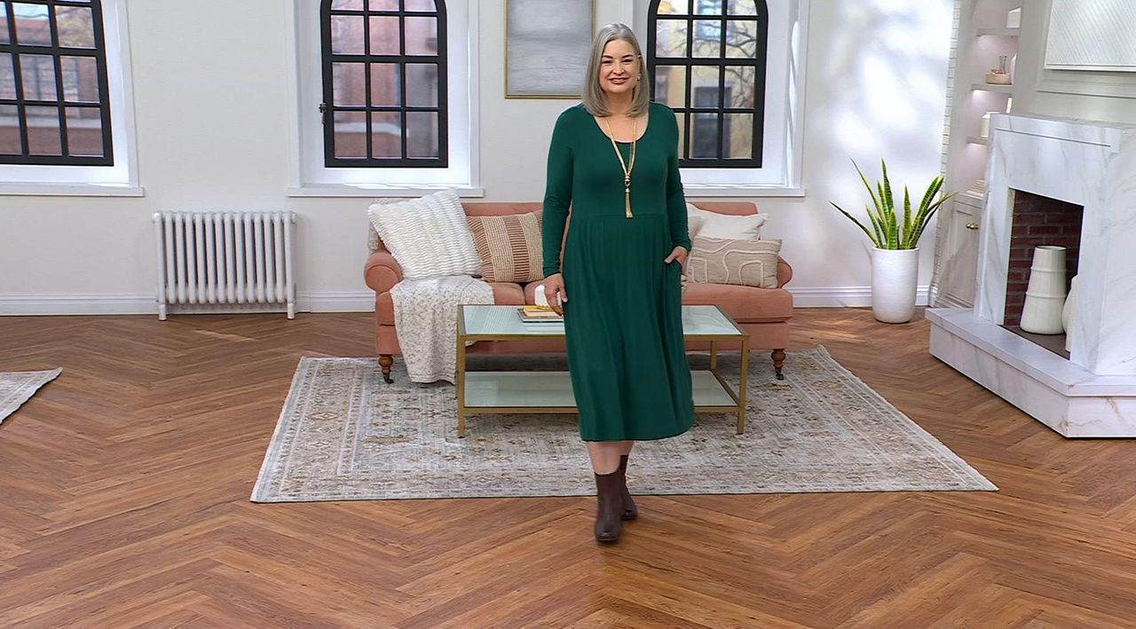 Joan Rivers ButterSoft Scoop Neck Long Sleeve Dress - QVC.com