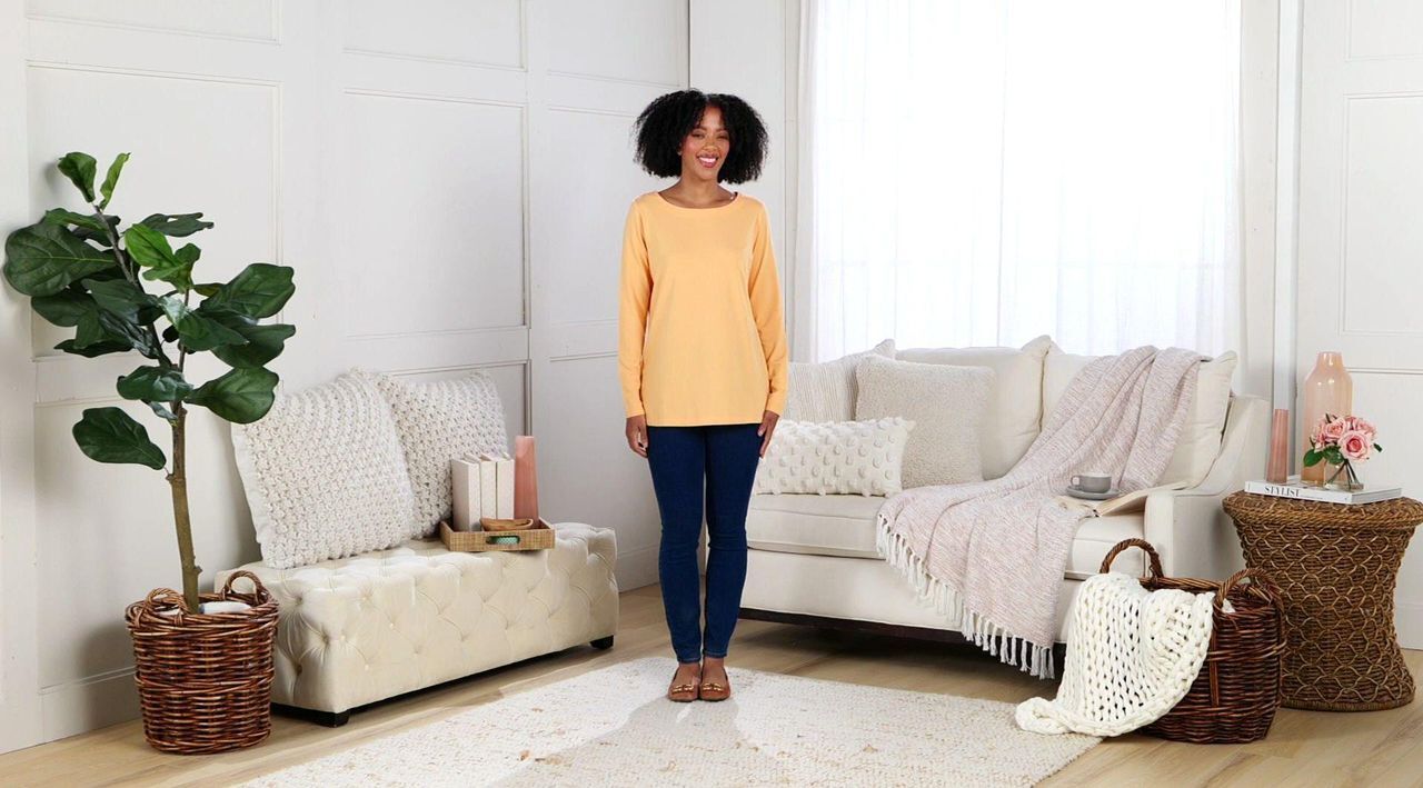 Belle by Kim Gravel Primabelle Knit Long Sleeve Boatneck Top - QVC.com
