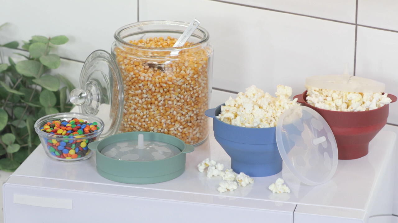 Ecolution Set of 3 Mini Silicone Popcorn Makers w/ Gift Bags 