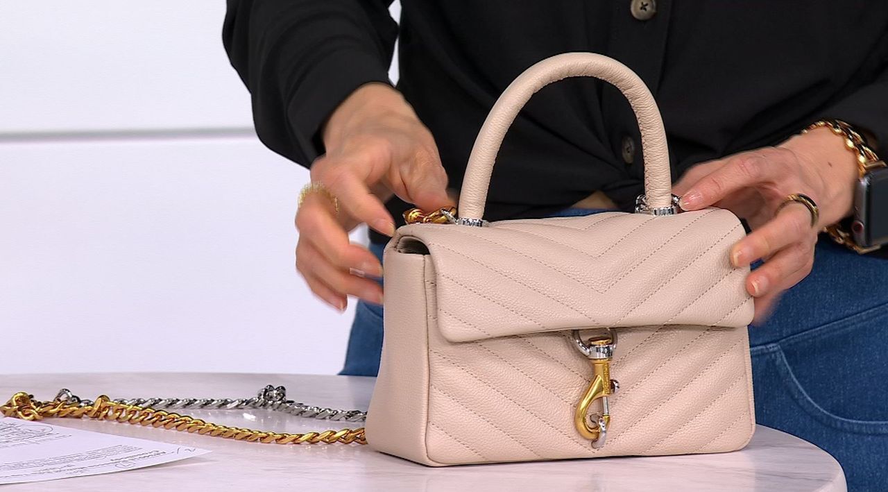 Rebecca Minkoff Edie Leather Top Handle Crossbody - QVC.com