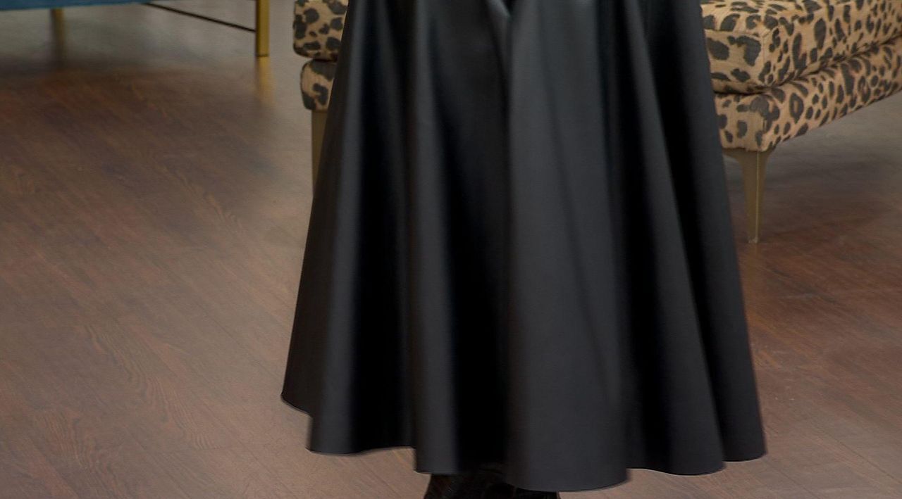 【SPERONE】23FW★ Fox leather round skirt Carla Rockmore Collection Regular Faux Leather Circle Skirt