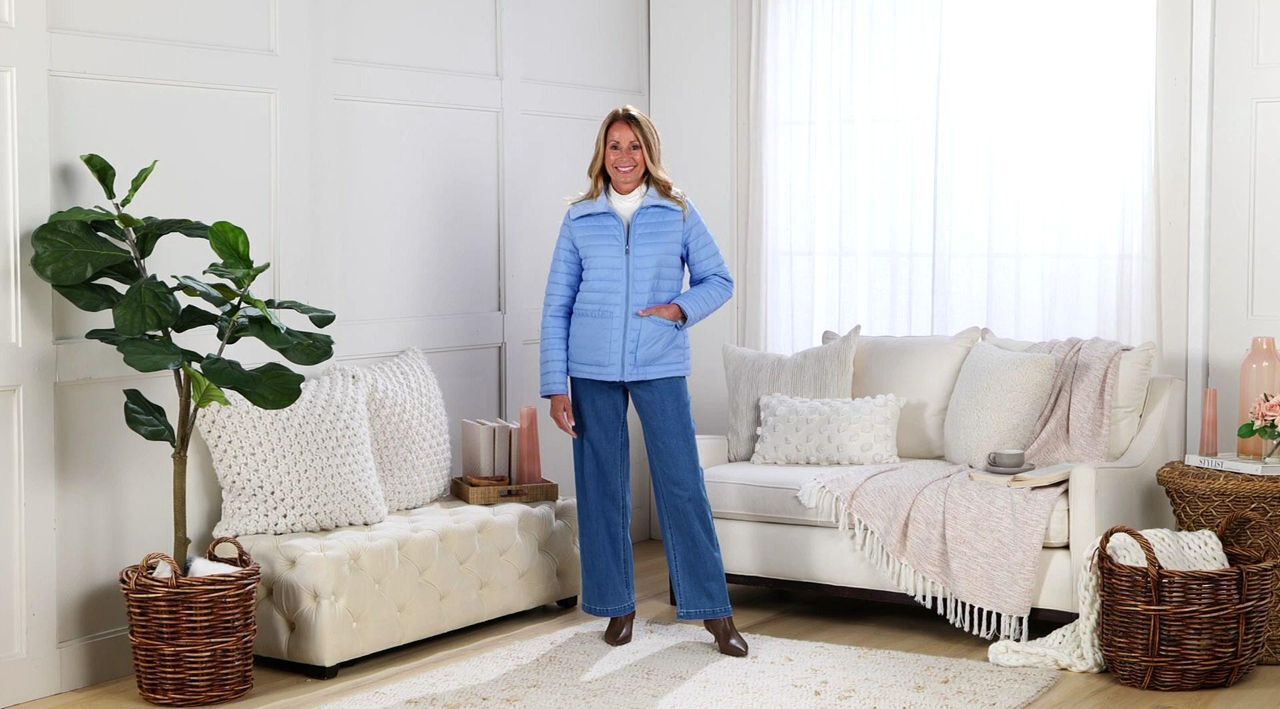 Susan Graver Quilted Jacket with Cable Knit Trim - QVC.com