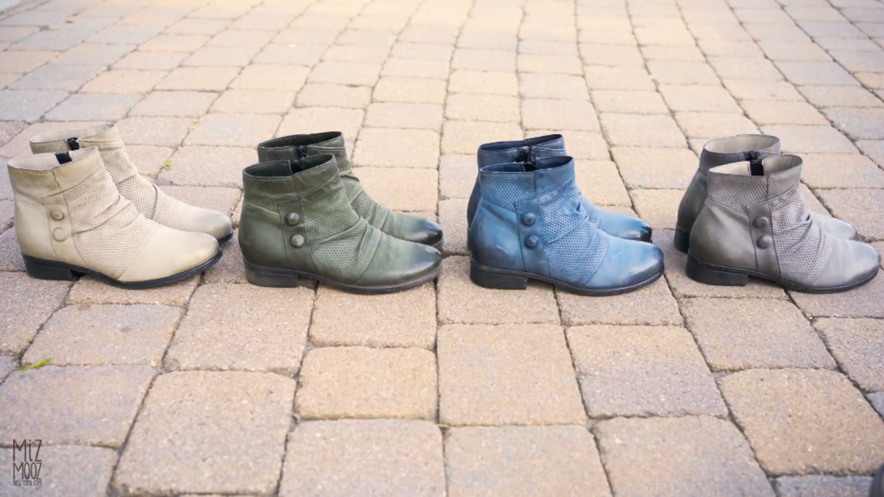 Miz Mooz Leather Button Ankle Boots - Lowe, Size EU 38(US 7.5-8), Kiwi