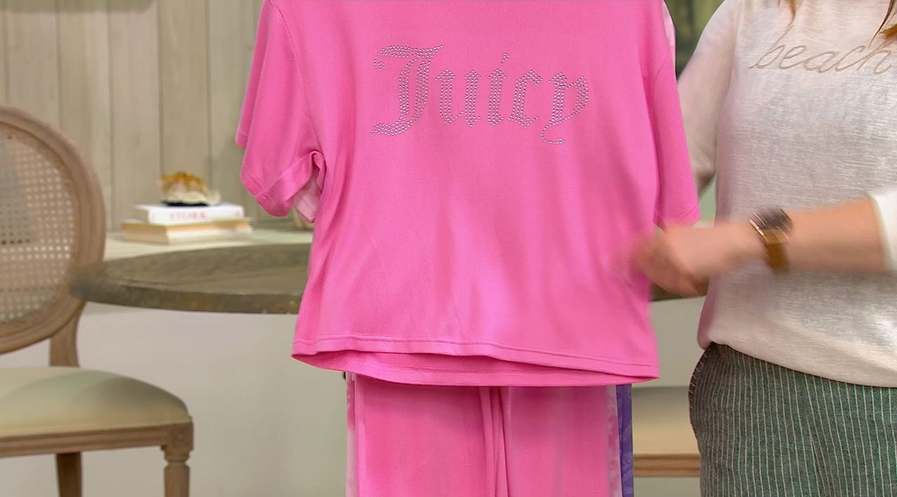 Juicy Couture Women's & Plus Tie-Dye Brushed Hacci Pajama Set only