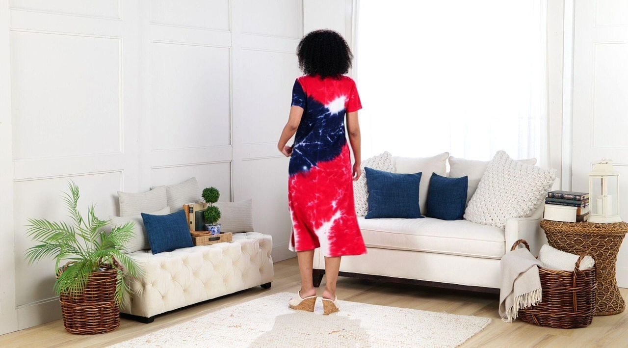 ワンピース S stamp tee dress LOGO by Lori Goldstein Regular Cotton Modal Tie-Dye Dress