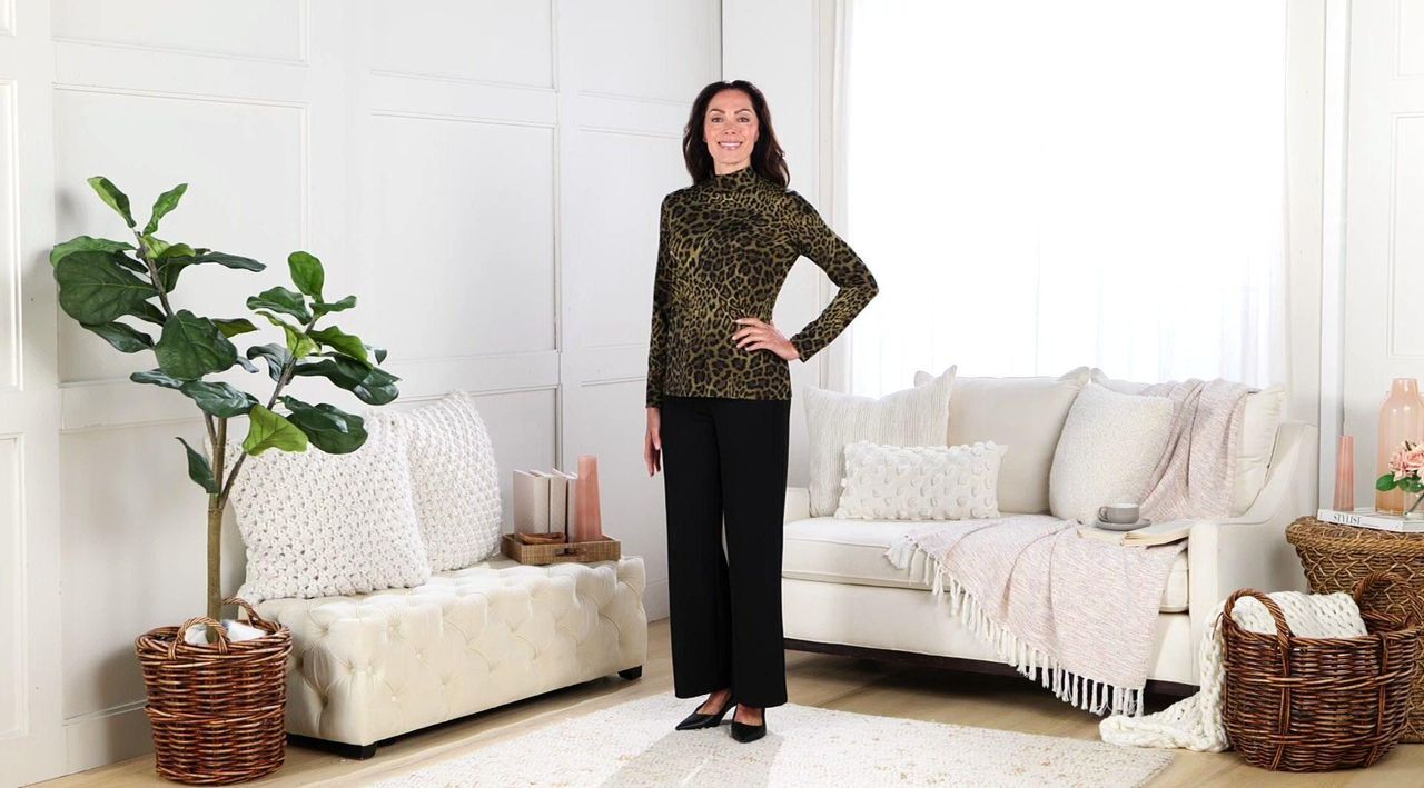 Susan Graver Printed Liquid Knit Set of 2 Long Sleeve Tops - QVC.com
