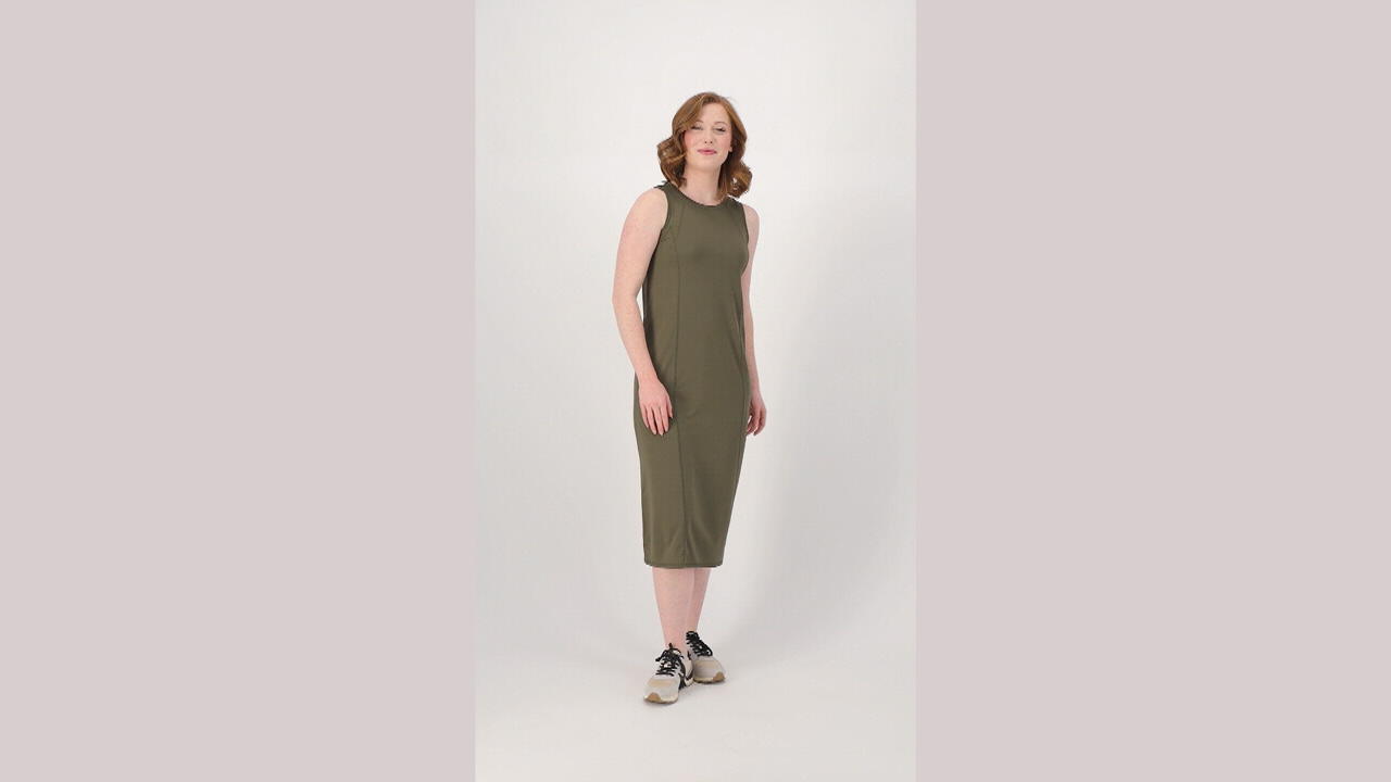 zuda Z-Cool Jersey Sleeveless Midi Dress - QVC.com