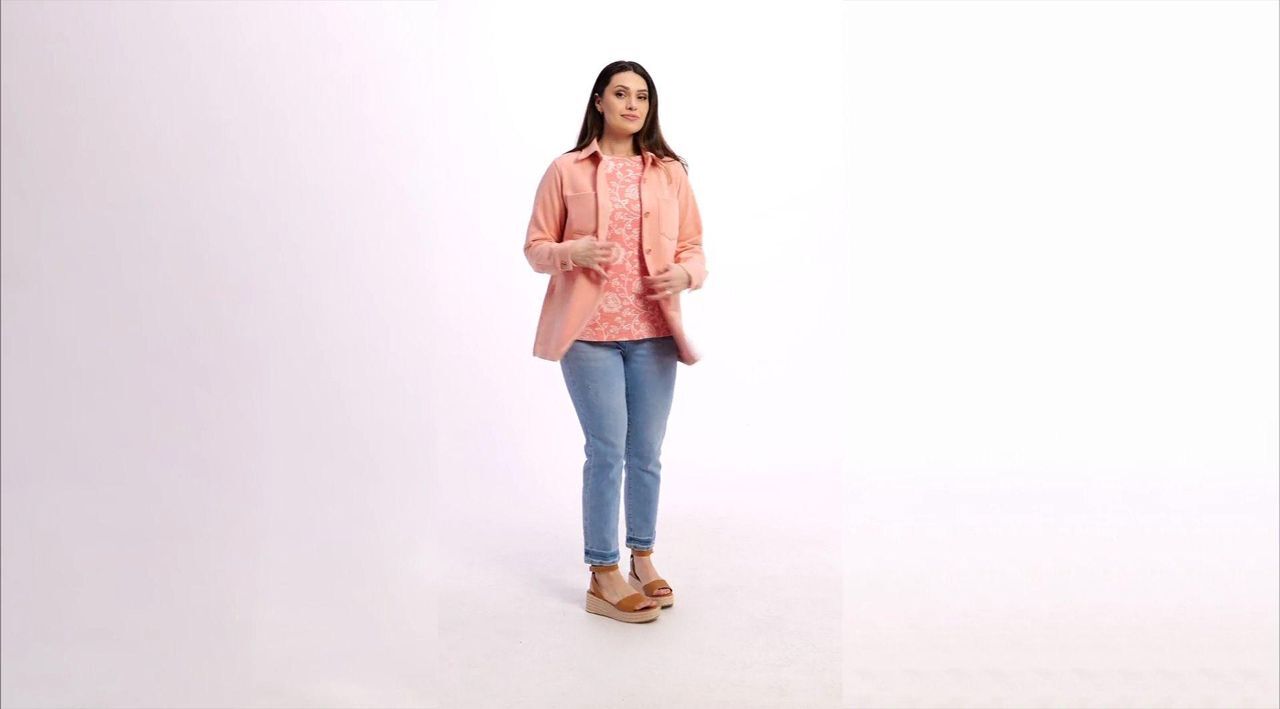 Anchor inc. B＆B Corduroy Quliting Shirt Belle by Kim Gravel Quiet Luxury Knit Corduroy Big Shirt - QVC.com