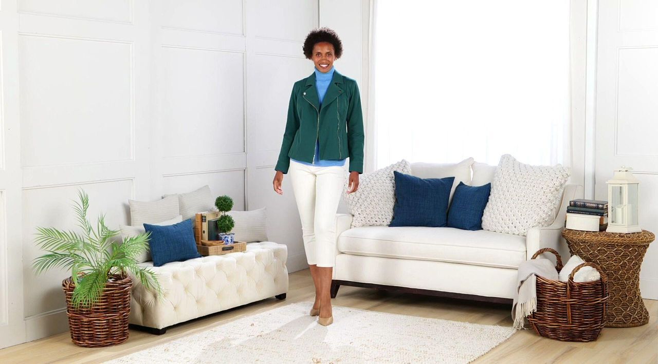 Isaac Mizrahi Live! 24/7 Stretch Zip Front Moto Jacket - QVC.com