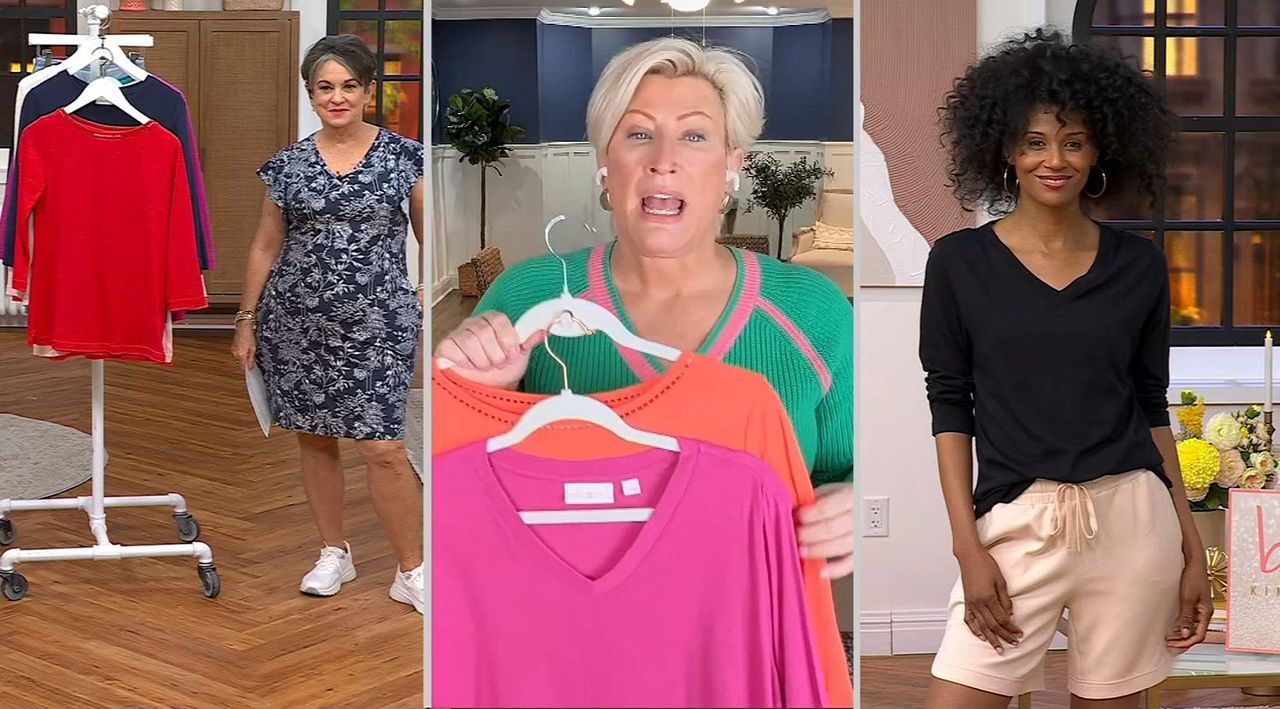 Belle by Kim Gravel Set of 2 3/4 Sleeve Slub Knit Tops - QVC.com