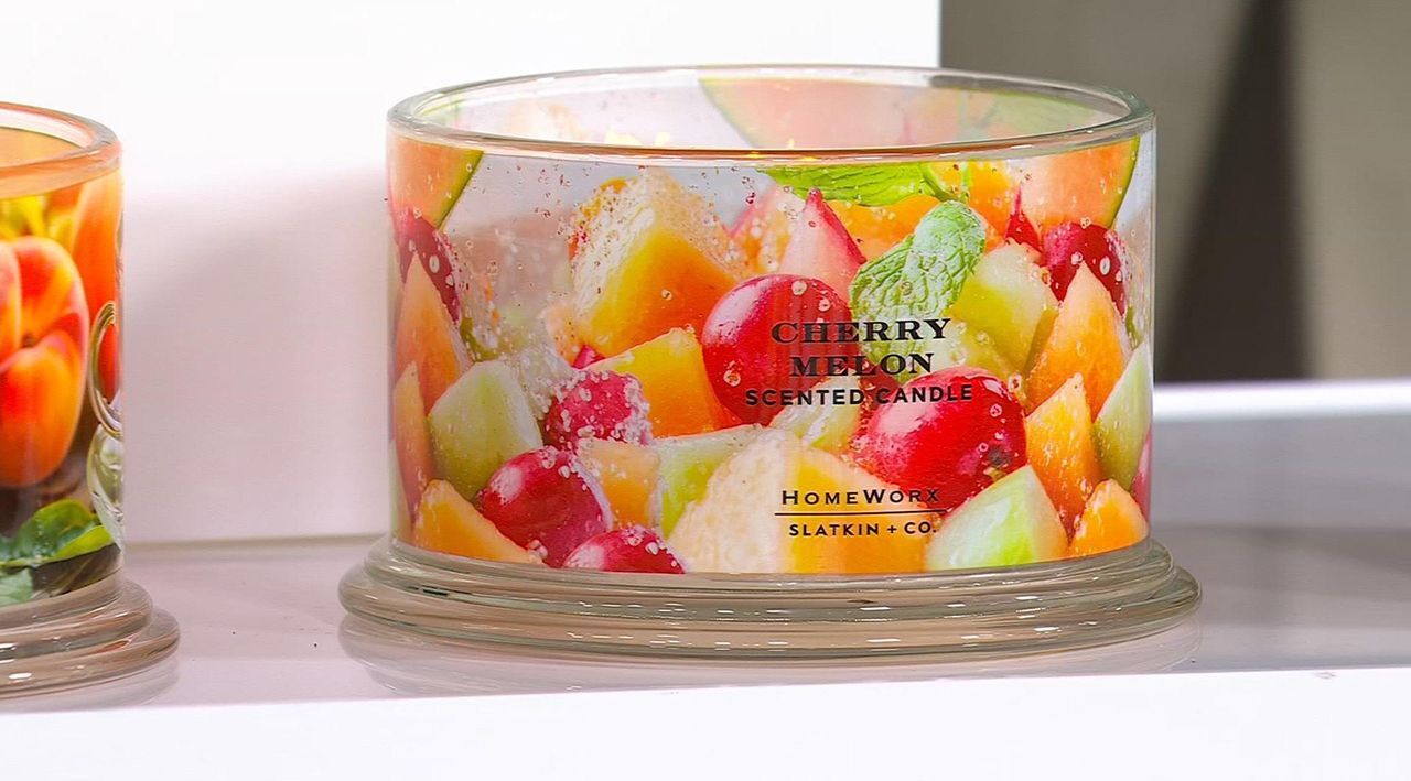 HomeWorx by Slatkin + Co. S/2 18oz Steeped Peach Tea Candles - QVC.com