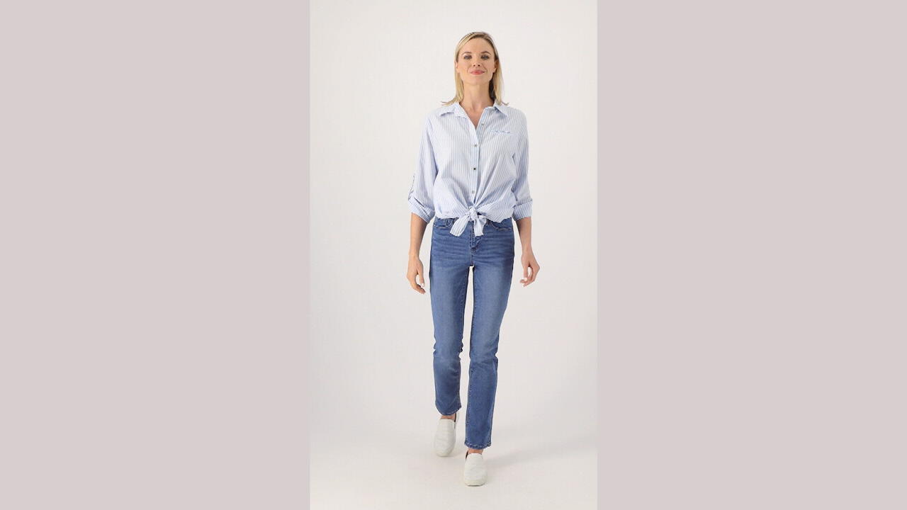 Trousers  Womens COS STRAIGHT-LEG FULL-LENGTH JEANS LIGHT BLUE ~ Theatre  Collective