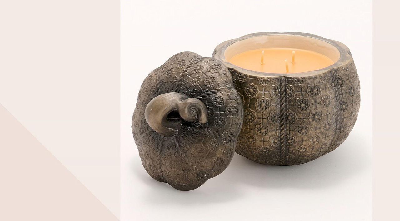 HomeWorx by Slatkin + Co. 14oz Hob Nail Pumpkin Candle- Golden