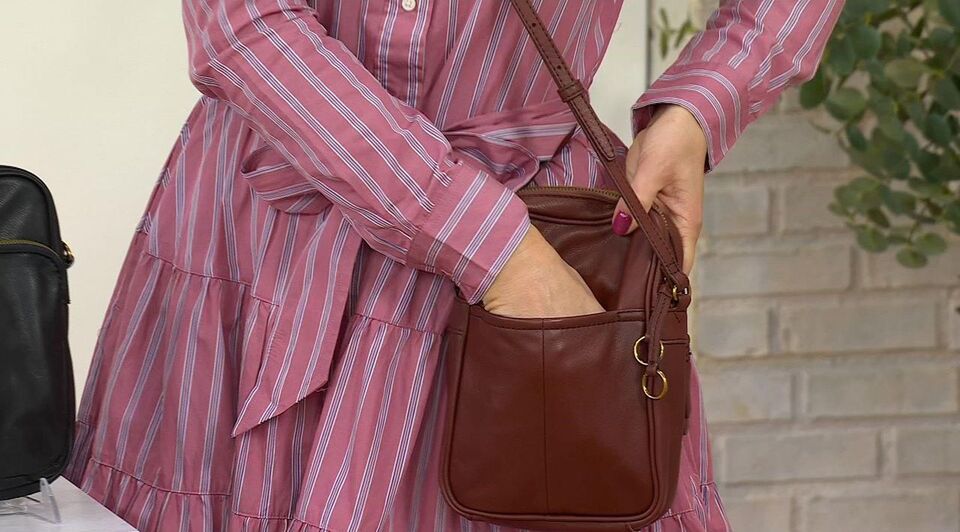 American Leather Co. Cleveland North/South Large Crossbody - QVC.com