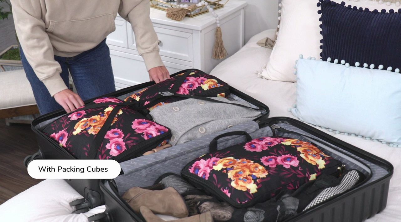Bumblebella 3-Piece Packing Cube Set and Space Solver - QVC.com
