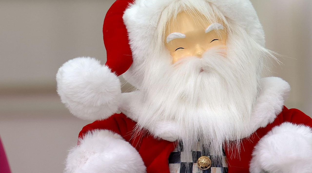MacKenzie Childs Holly Jolly Fabric Santa - QVC.com