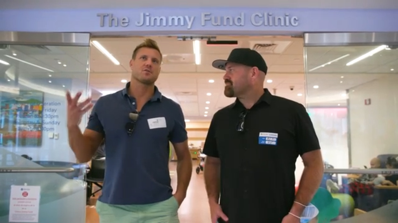 Kevin Youkilis, Jonathan Papelbon Visit Patients At Jimmy Fund Clinic  Before 2023 WEEI-NESN Jimmy Fund Radio Telethon 