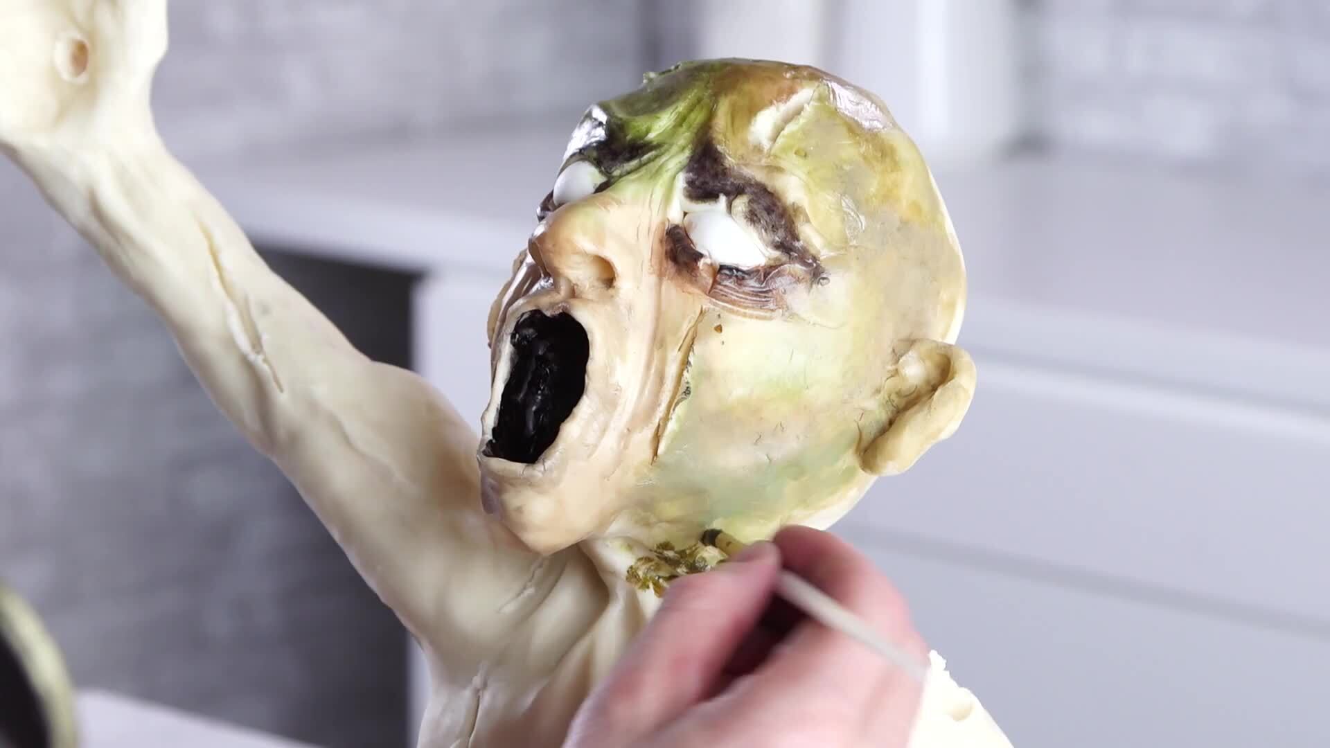 Creepy Chocolate Zombie Cake