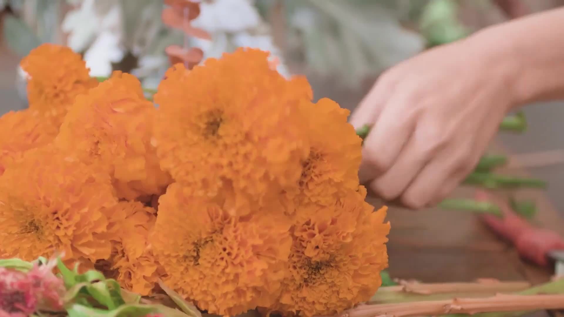 Flowers in Fall Tablescape