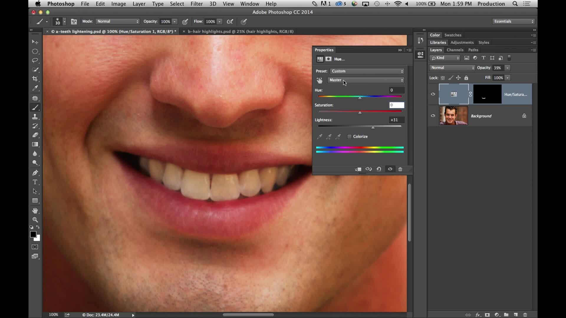 Lightening Teeth & Hair