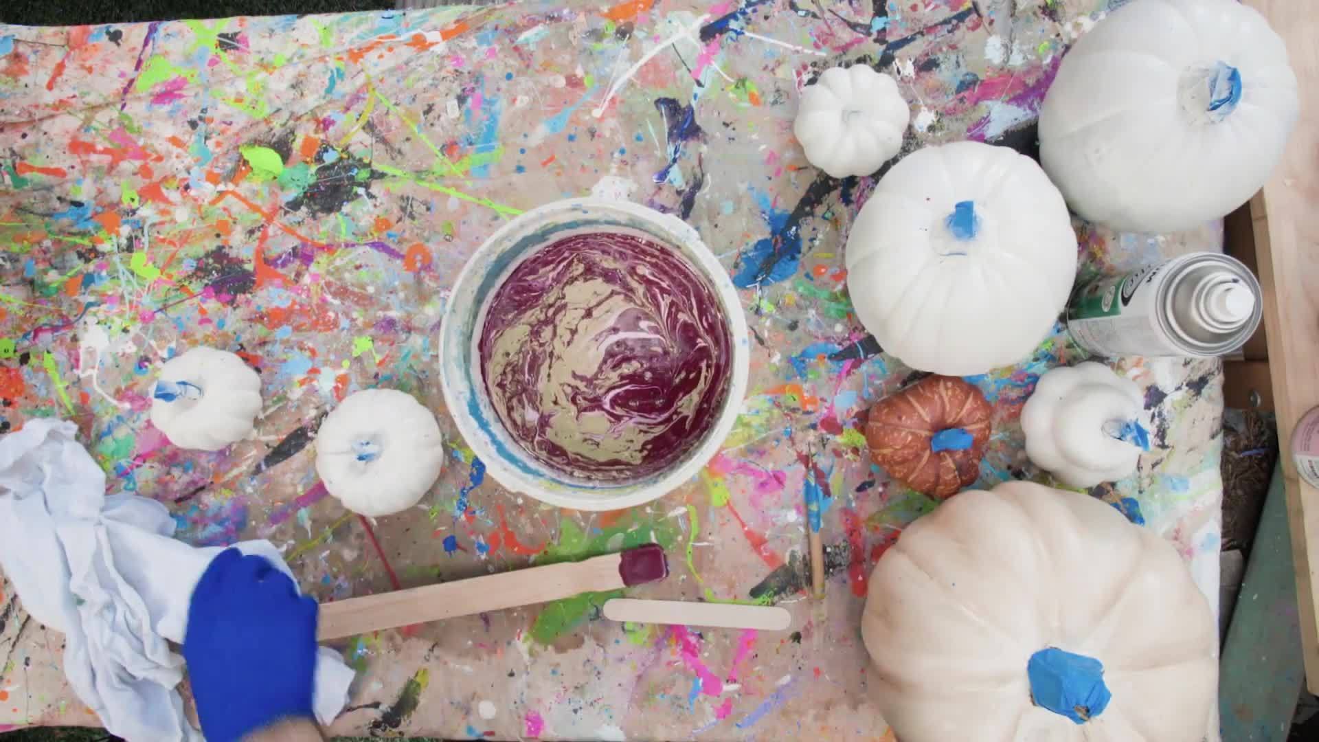 Faux-Marbled Pumpkins