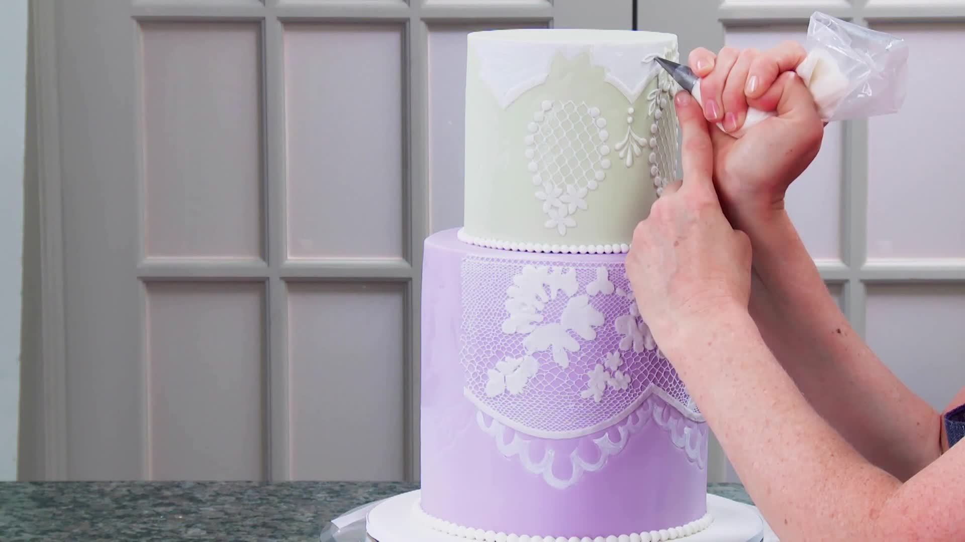 Garden Pomander Cake: Brush Embroidery &amp; Piped Details