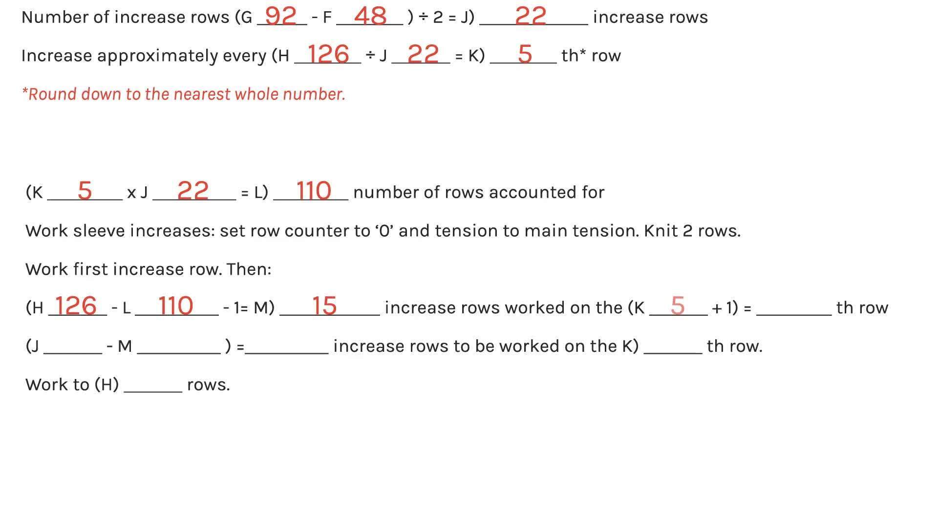 Calculations &amp; Casting On