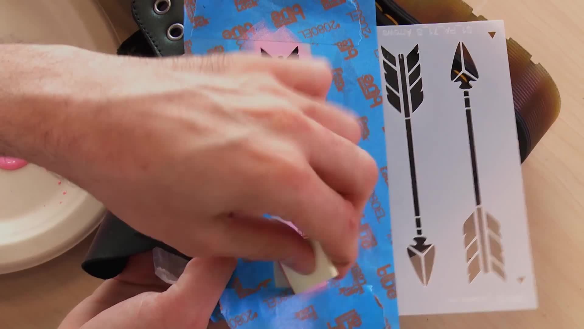 Stenciling on Leather