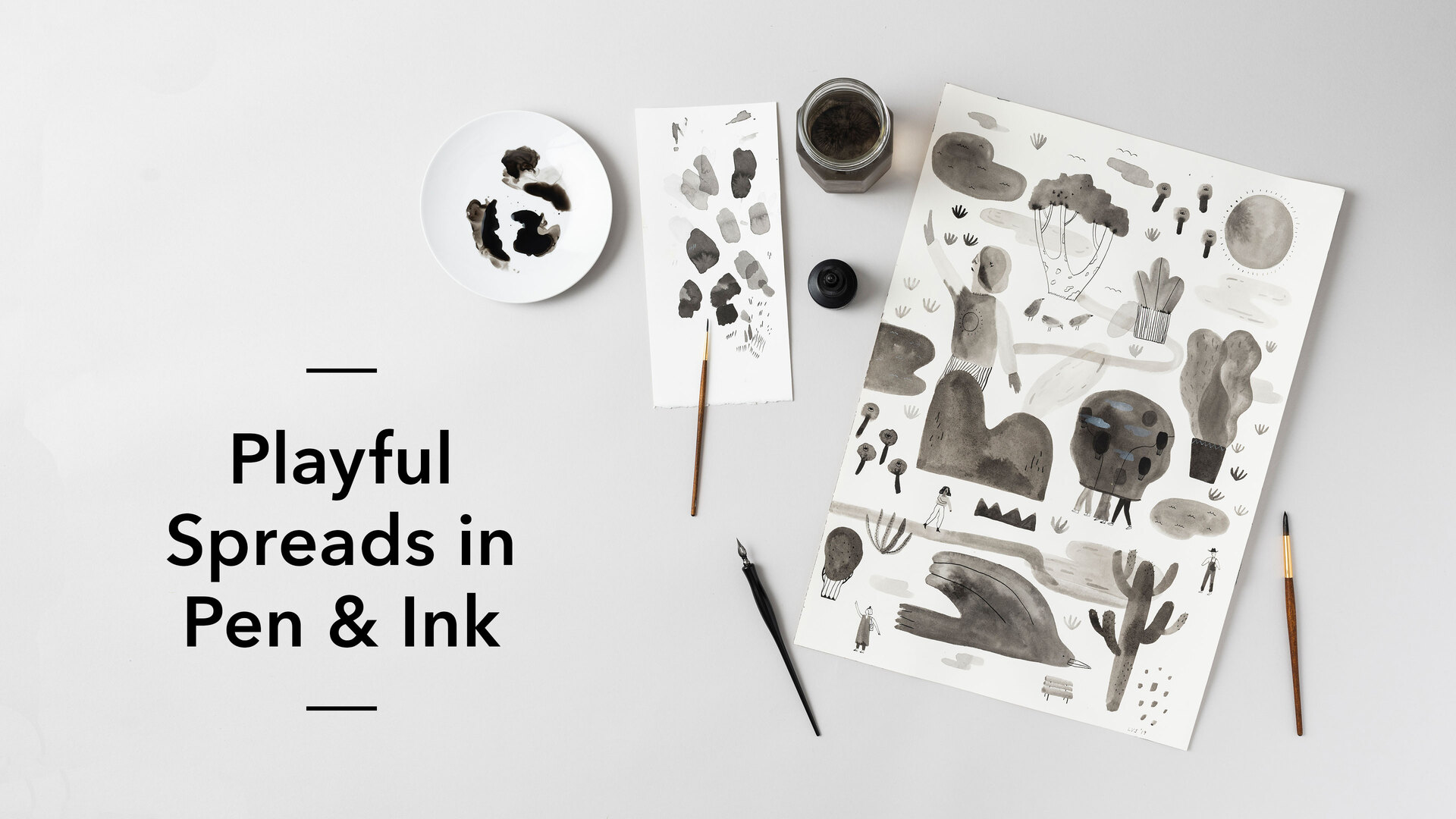 Playful Spreads in Pen &amp; Ink