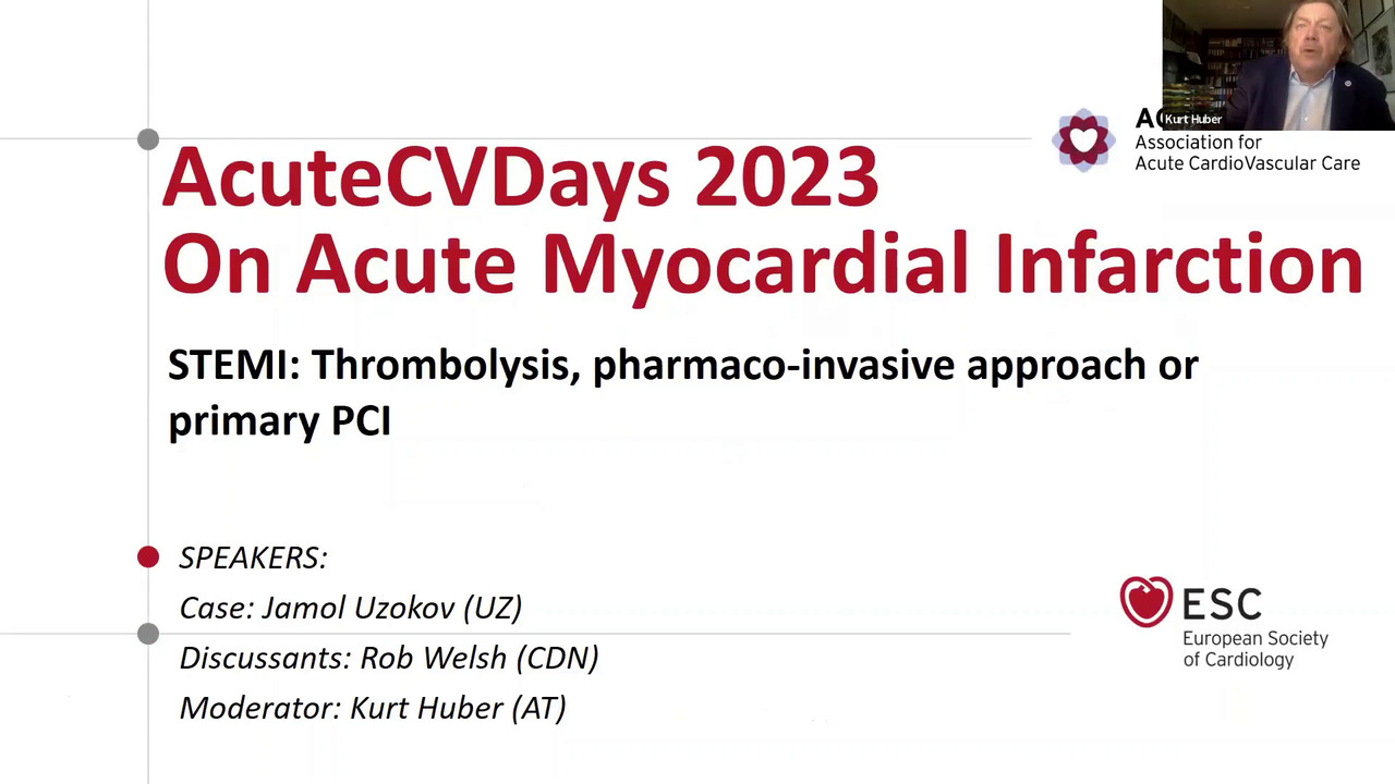 ACVC Talks - Acute MI - STEMI: Thrombolysis, pharmaco-invasive approach or primary PCI