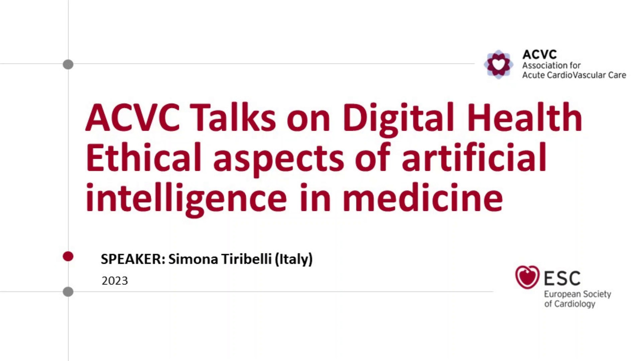 ACVC Talks - Digital Health: Ethical aspects of artificial intelligence in medicine - Episode 9