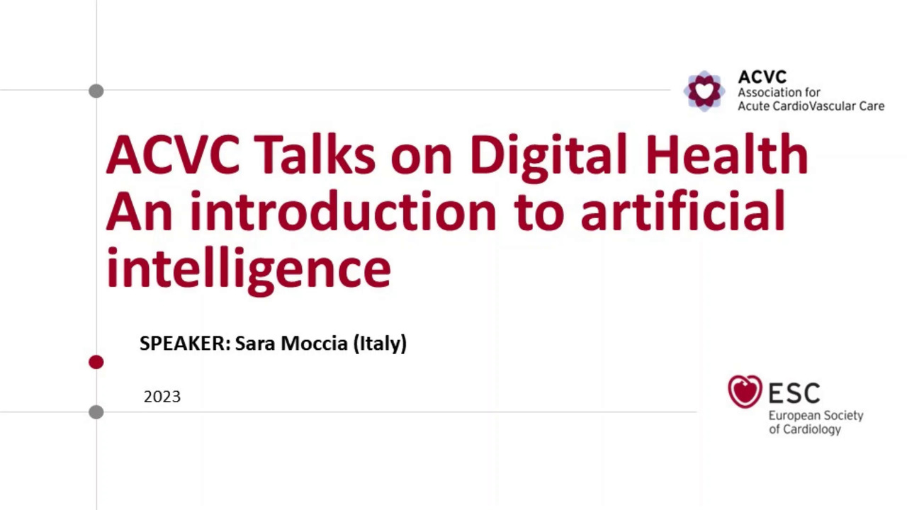ACVC Talks - Digital Health: An introduction to artificial intelligence - Episode 1