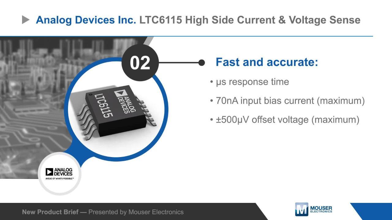 LTC6115 High Side Current & Voltage Sense - ADI | Mouser LTC6115 High Side Current & Voltage Sense - ADI | Mouser