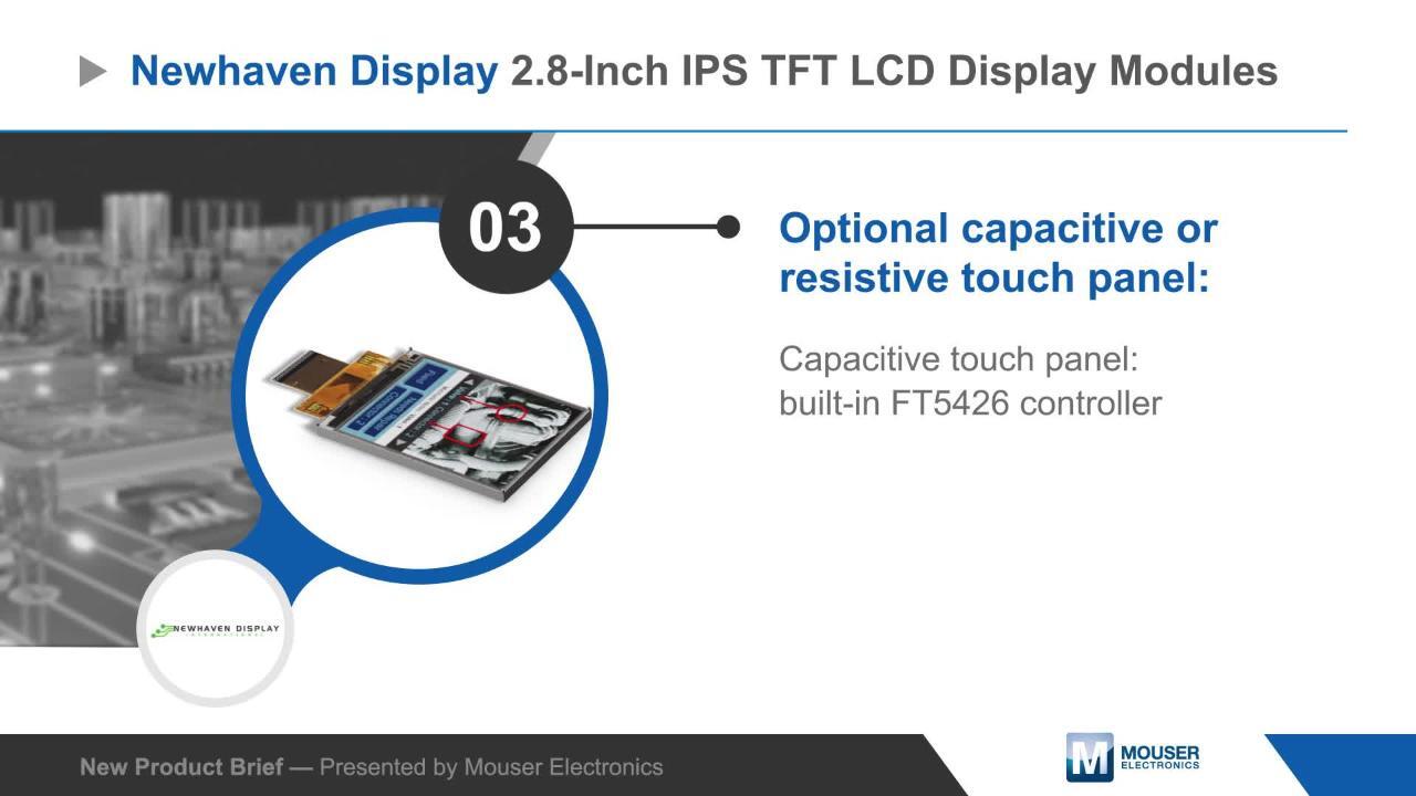 2.8 IPS TFT LCD Display Modules - Newhaven