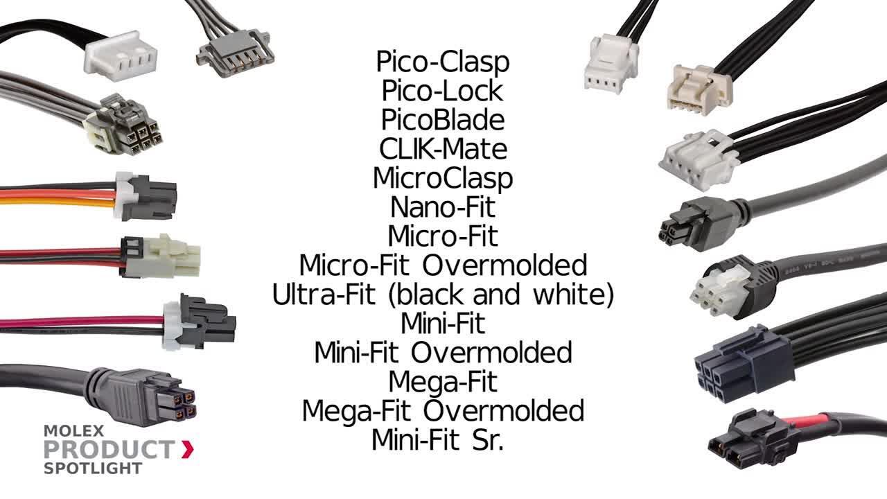 Mega-Fit Off-the-Shelf (OTS) Cable Assemblies - Molex | Mouser