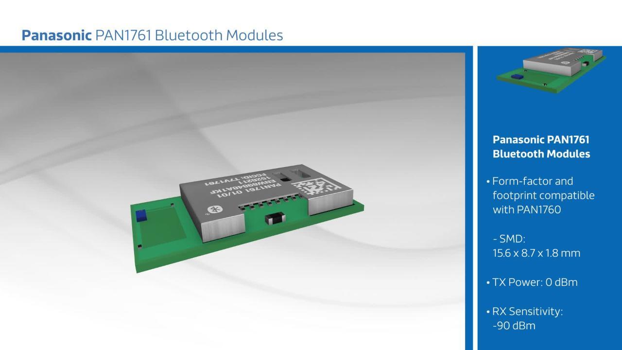 PAN1761 BLUETOOTH® Module - Panasonic Electronic Components | Mouser