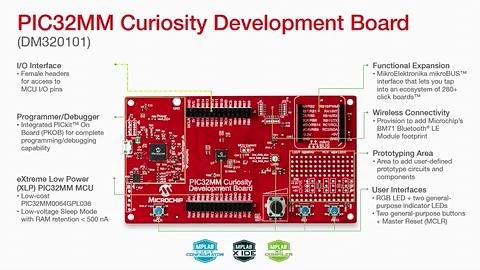 Curiosity DEV Board – 32-Bit-Entwicklungsboard Mit PIC32MM0064GPL036-MCU (1 Stück, DM320101)