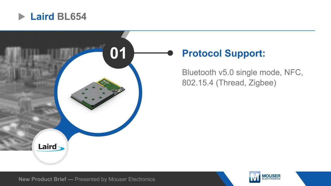 BL654 BLE Thread NFC Modules - Ezurio | Mouser BL654 BLE Thread NFC Modules - Ezurio | Mouser
