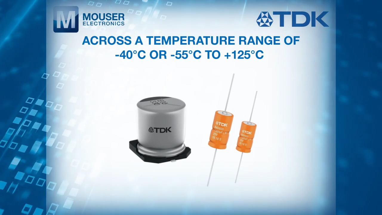 하이브리드 폴리머 알루미늄 전해 커패시터 - TDK | Mouser