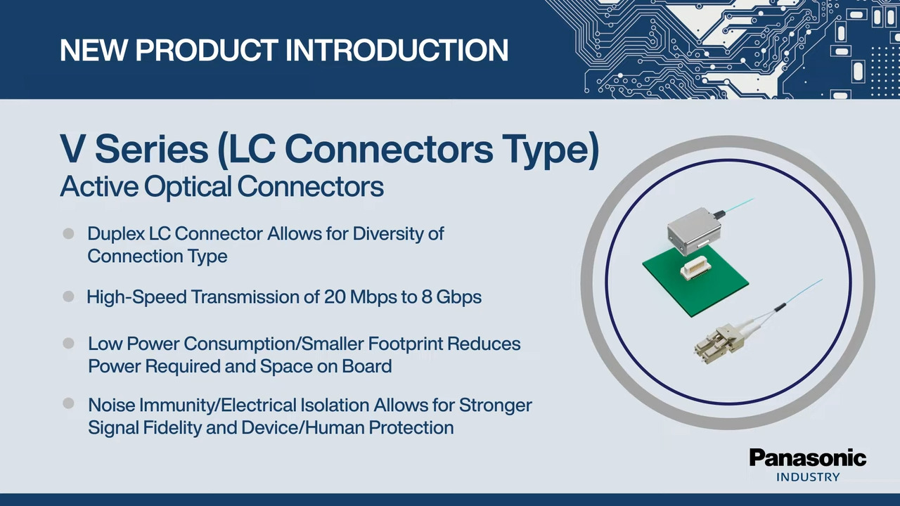 V Series Active Optical Duplex-LC Connectors - Panasonic