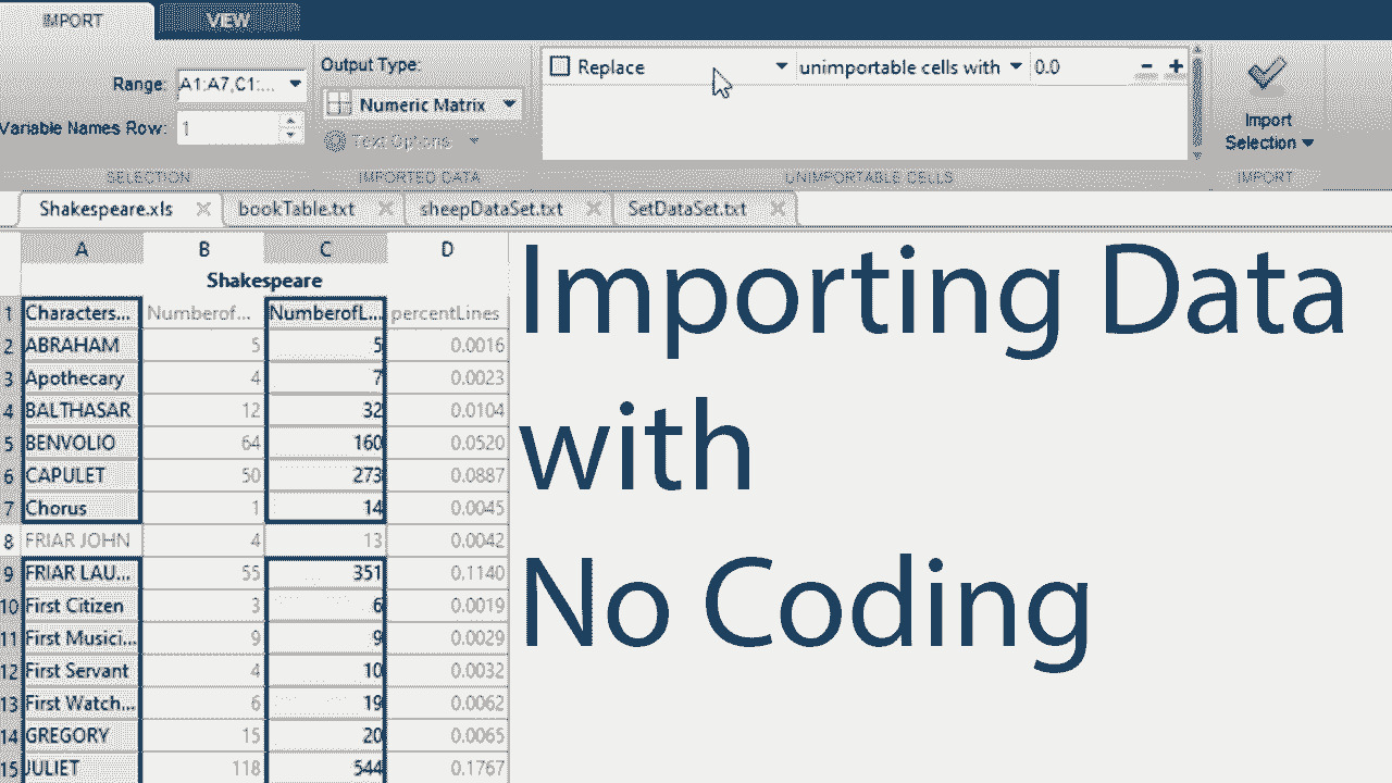 Matlab Text File Read How to Import Data from Spreadsheets and Text Files Without Coding Video -  MATLAB