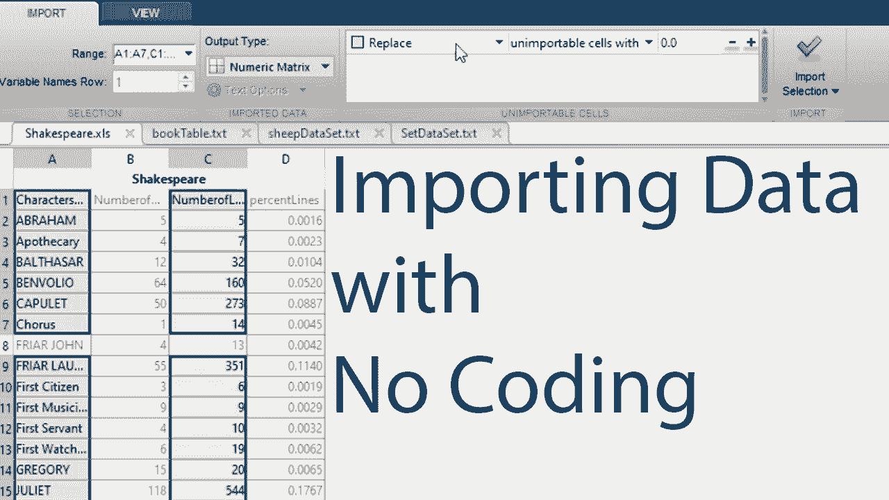 Importing Data from Excel