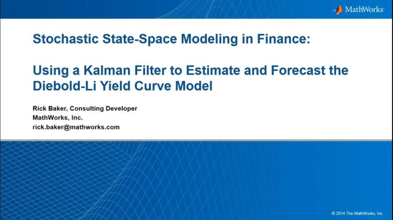 Stochastic State-Space Modeling of Financial Time-Series Data - MATLAB