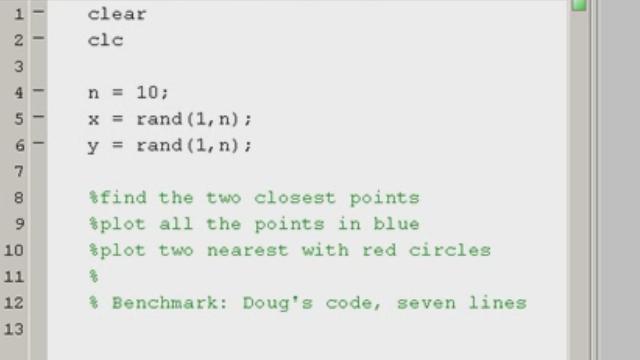 MATLAB Puzzler Finding the two closest points Stuart s MATLAB