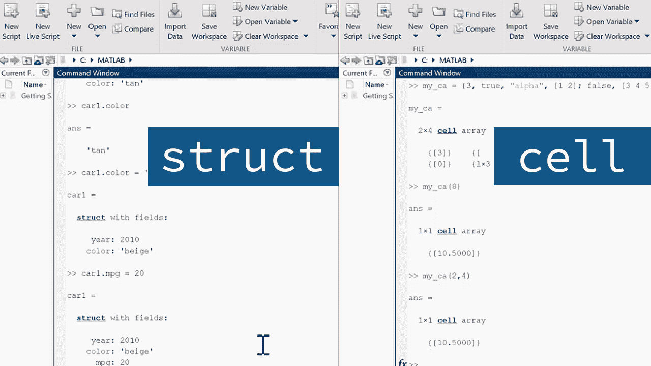 Using Structures and Cell Arrays MATLAB