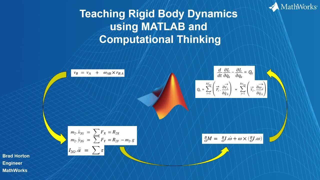 Teaching Rigid Body Dynamics using MATLAB and Computational