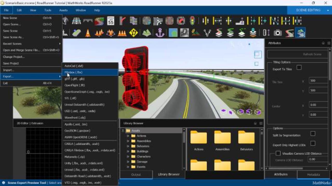 シミュレーターへのシーンのエクスポート - MATLAB & Simulink