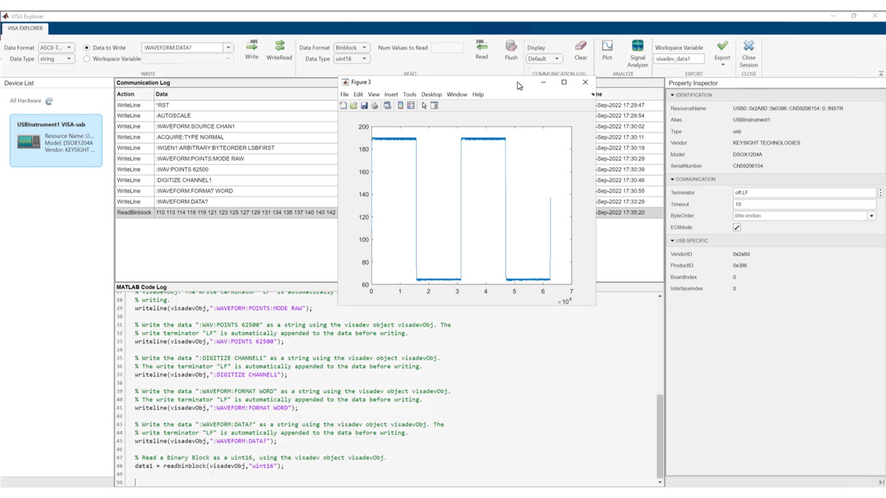 Connect to and communicate with instruments over VISA - MATLAB