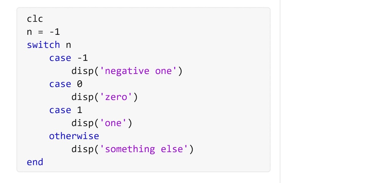 Matlab Switch Example