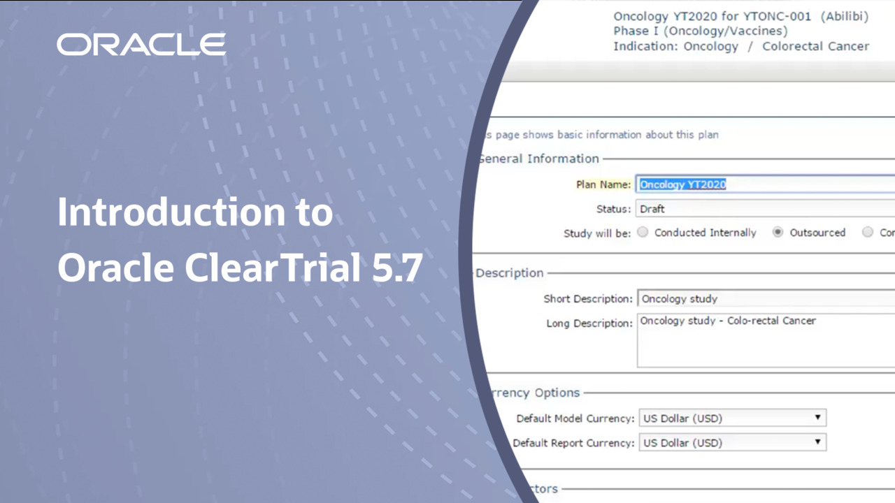 Introduction to Oracle ClearTrial 5.7 video thumbnail